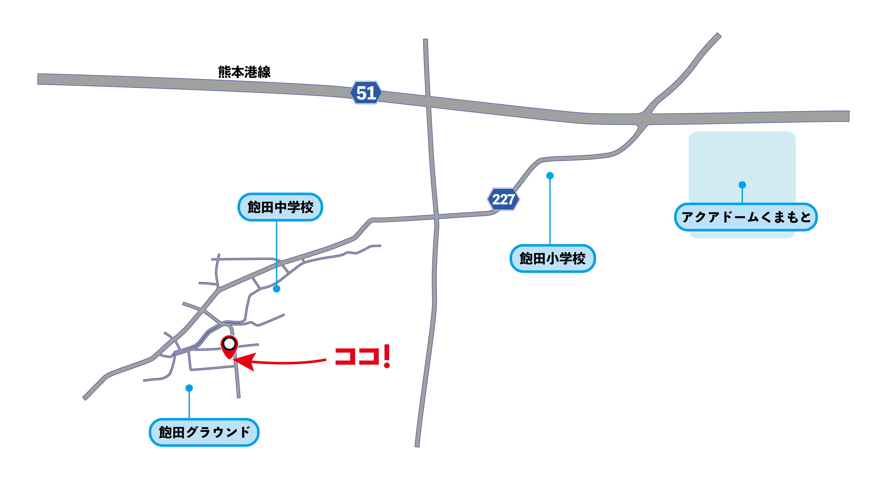 飽田のアクセスマップ2